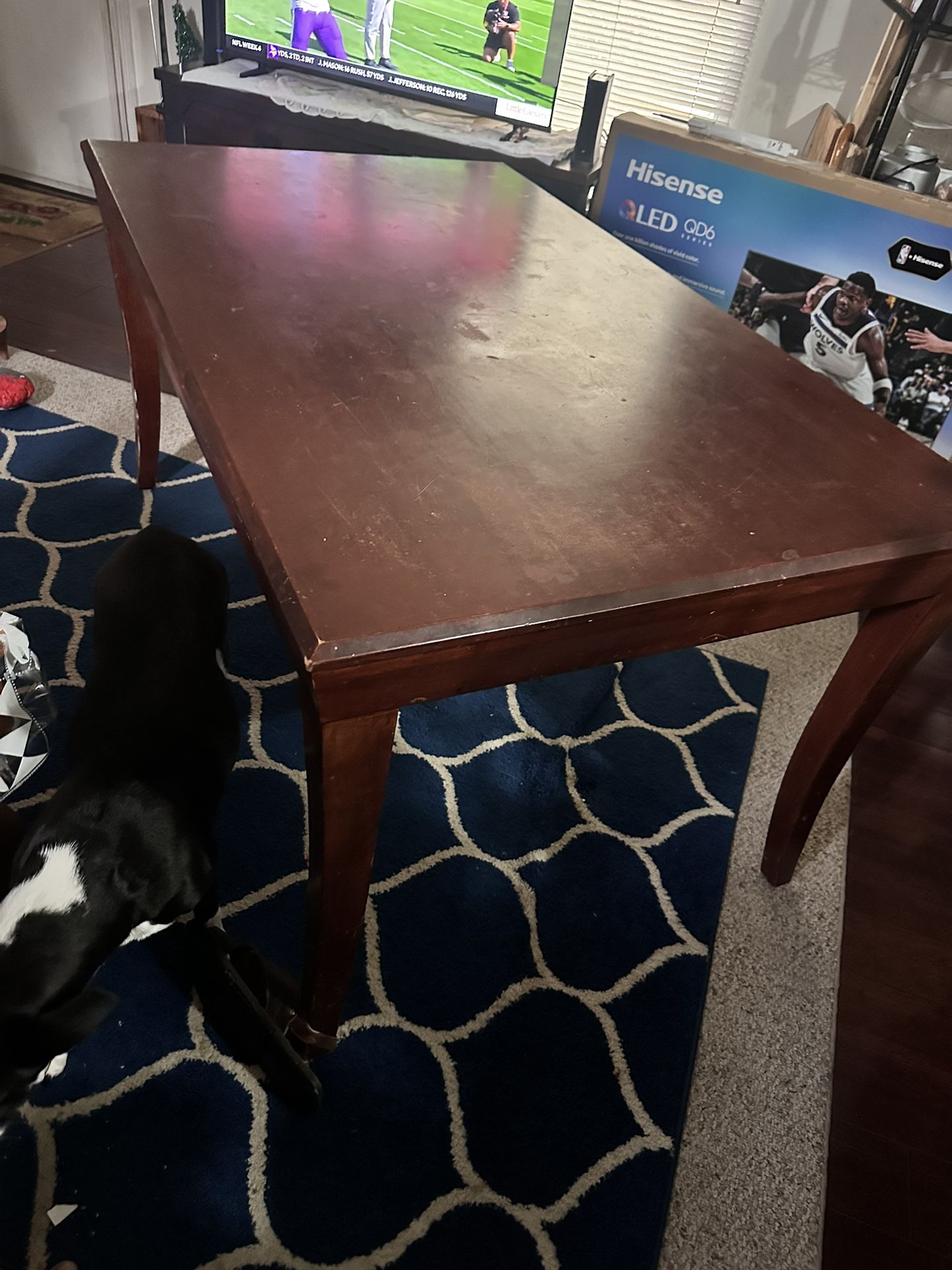 Solid wood dining Table— Seats 6