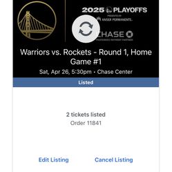 🏀 Warriors vs. Rockets – Game 3 Playoff Tickets (Tonight!)