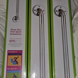 Wall Grab Bar Chrome With Knurled Handle