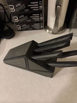 Black Knife Block with Knives Set
