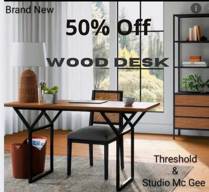 Brand New Threshold & Studio MC Gee South Coast Large Writing Desk Or Console Table