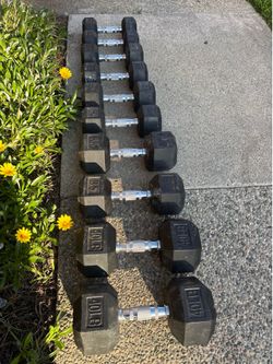 Dumbbell weights 2x15, 2x20, 2x25, 2x35 and 2x40 lbs $1 per pound