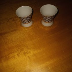          2 BONE CHINA SHOT GLASSES