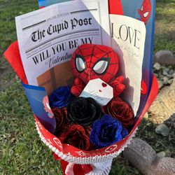 Spider-Man 🕷️ With Will You Be My Valentine?and Glitter Eternal Roses 🌹 