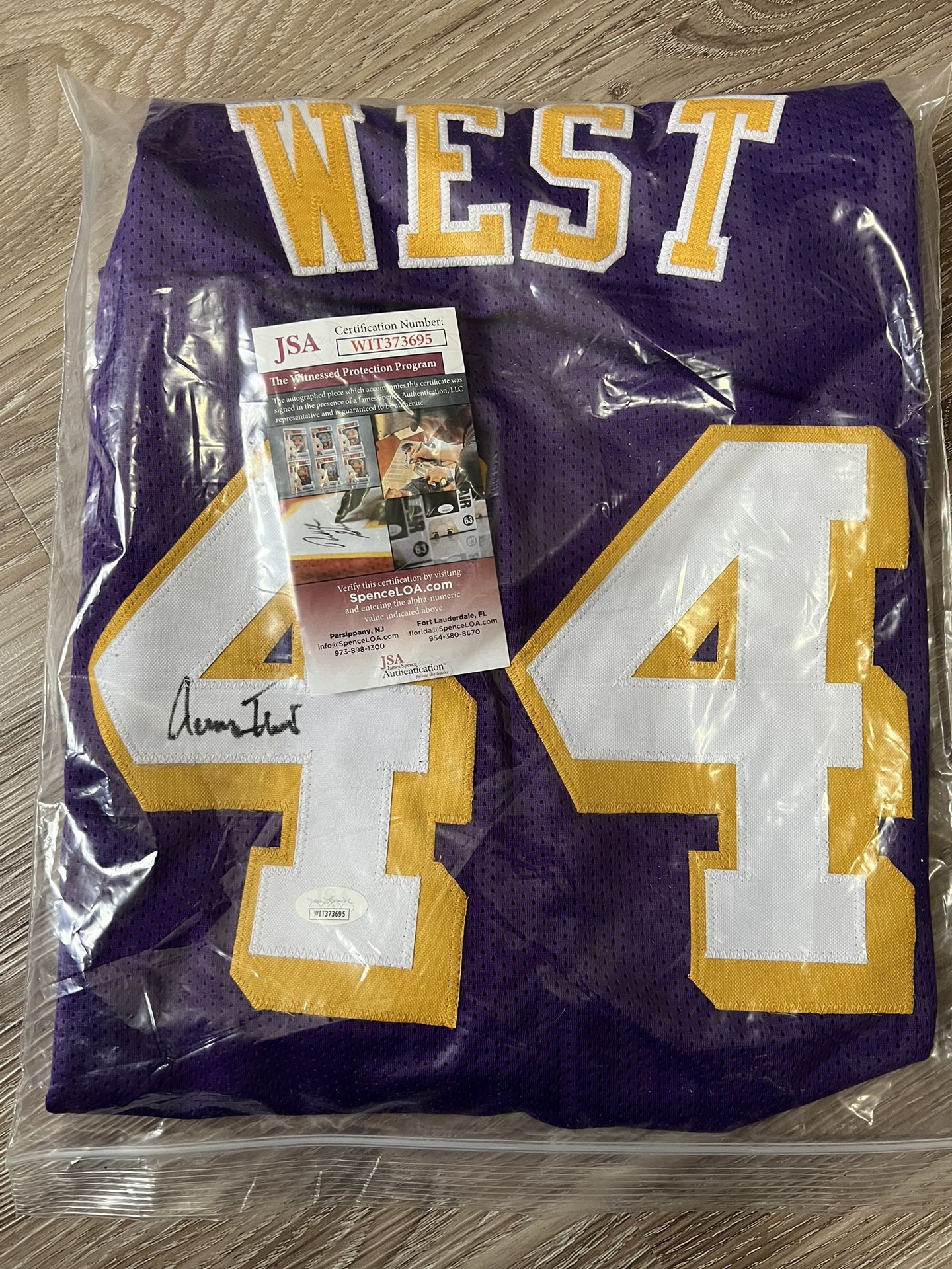 Jerry West Authentic Signed Purple Lakers Jersey 