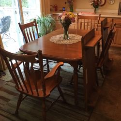 Solid Maple Dining Table and Chairs