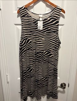 Brand New H&M Zebra Print Sleeveless Dress women’s Size XL