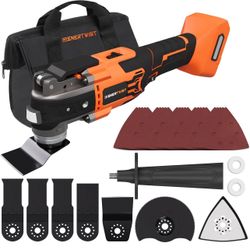 Brushless Oscillating Tool Compatible for DEWALT Battery,6 Variable Speed Cordless Oscillating Multi-Tool with LED Light, Carrying Case for Cutting
