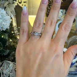 14K Gold Natural Diamonds Engagement Wedding Ring Set