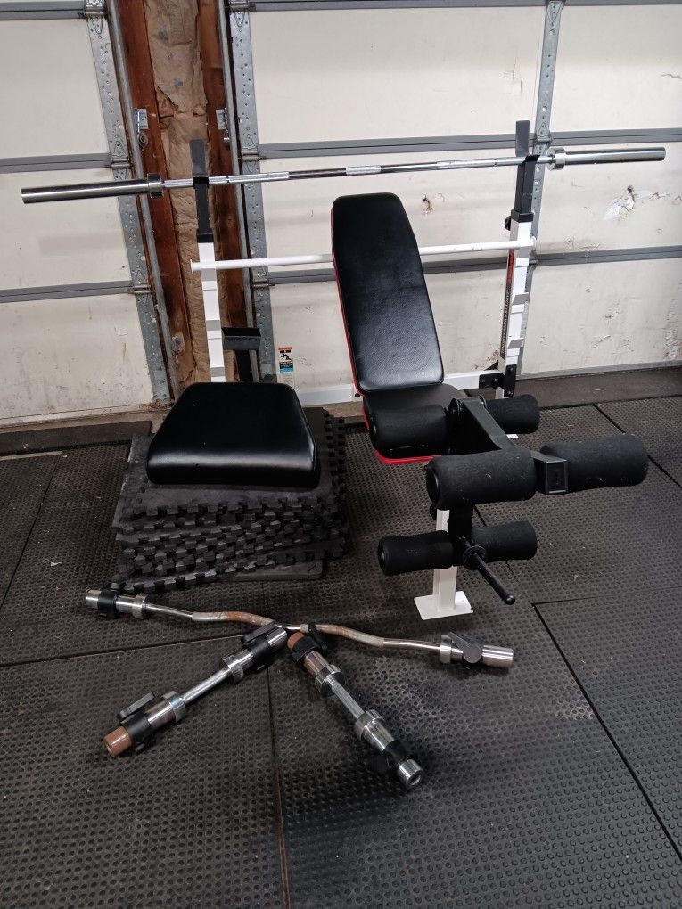 Olympic Weight Bench, Bars, Mats