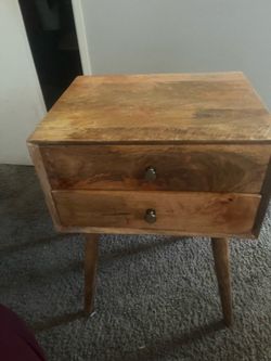 wooden solid nightstand