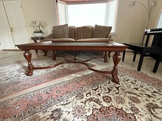 Sofa, Chairs, beautiful coffee table.