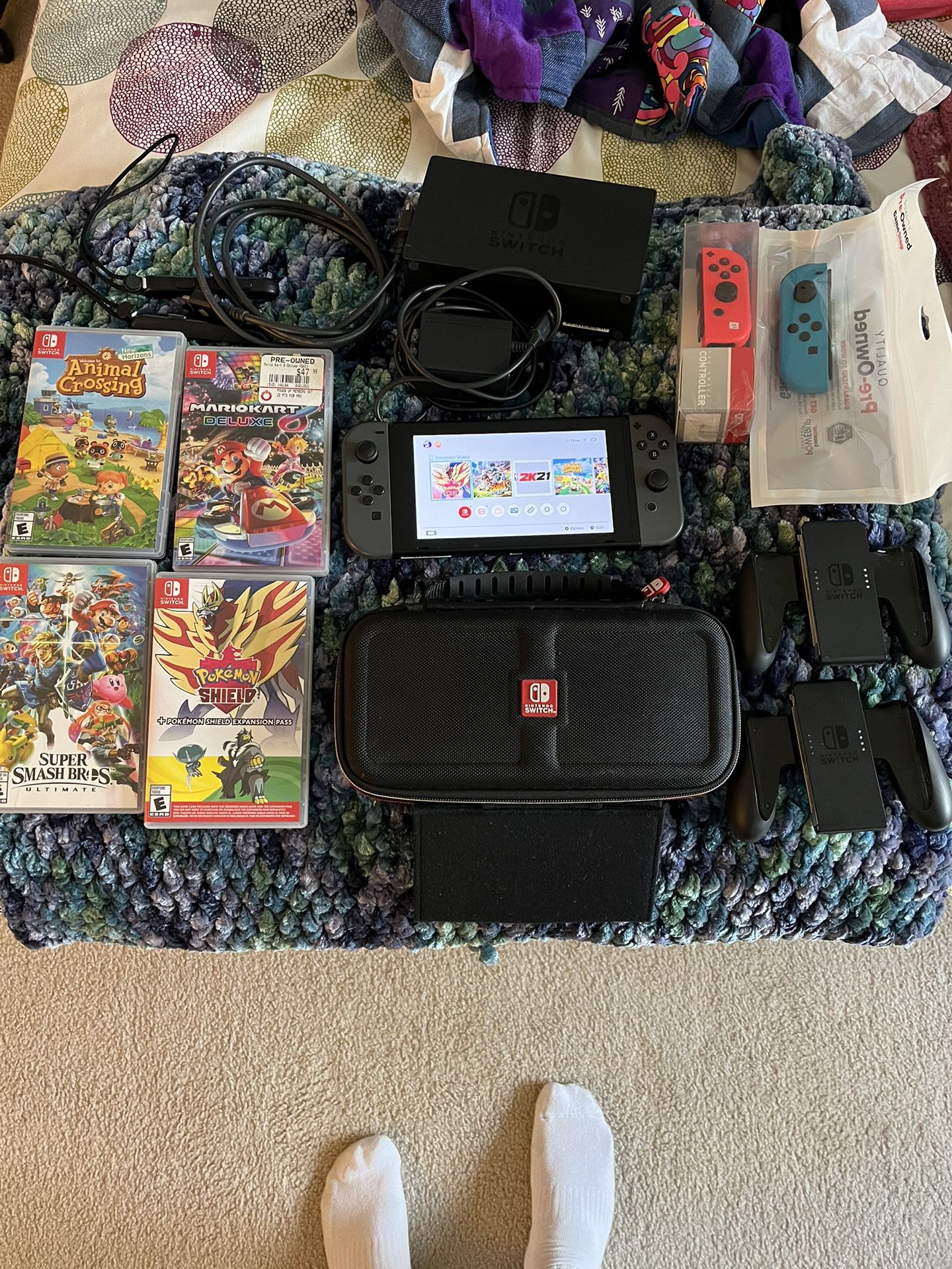 Nintendo Switch With 4 Games And Extra Set If Controllers