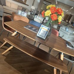 Table With 4 Chairs & Bench