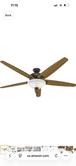 Hunter Fan Company 50472 Stockbridge Indoor Ceiling Fan with LED Light and Pull Chain Control, 70, New Bronze Finish