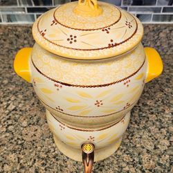 Temptations Old World Yellow Drink Dispenser  1.5 Gallons 
