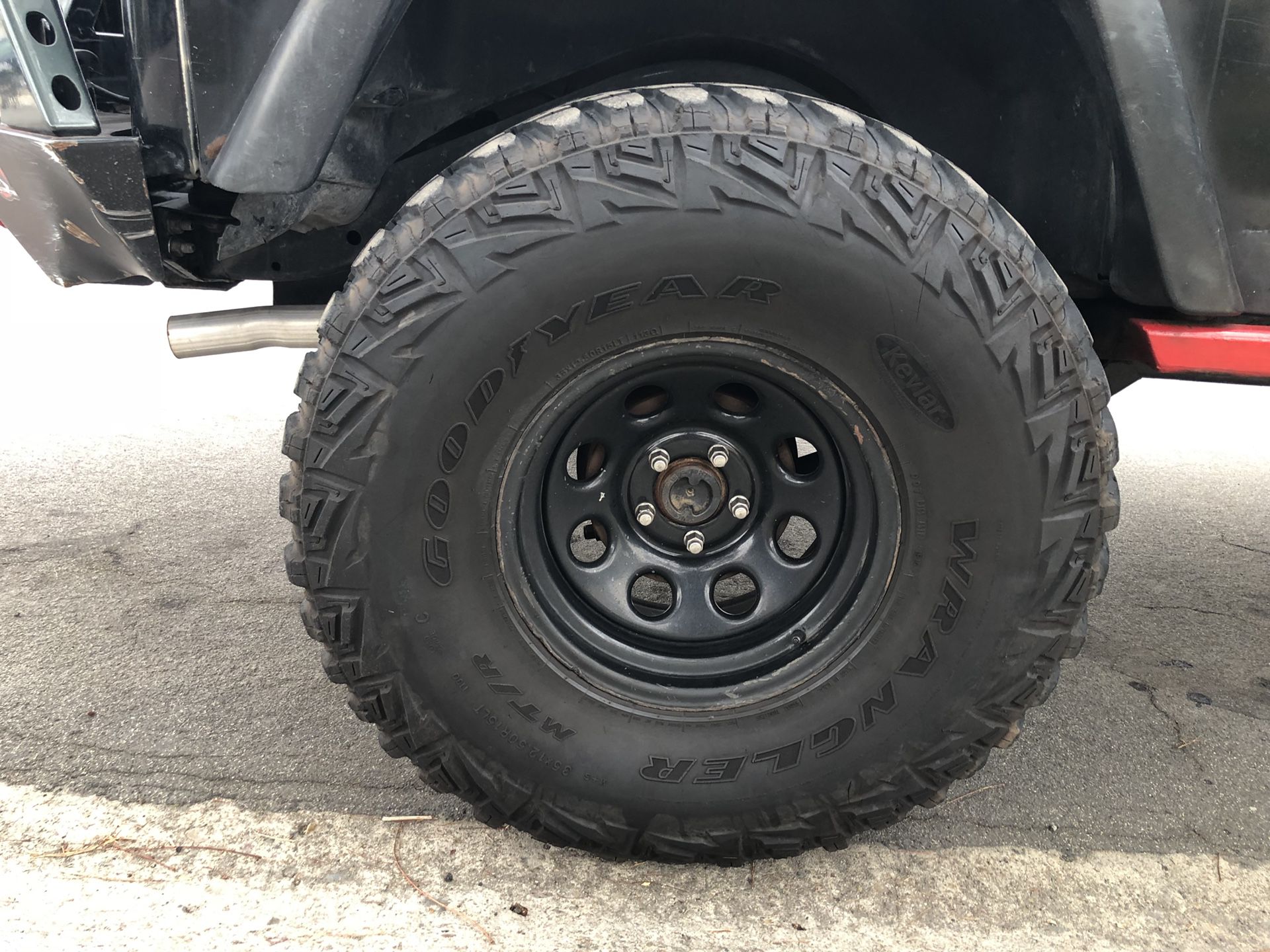 5 - Goodyear wrangler MT/R  on steel wheels for Sale in San  Diego, CA - OfferUp