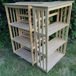 3  Light Wood Bookshelves