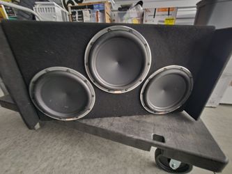 3 Hertz Mille 12" subs and a custom built enclosure, superb SQ subs