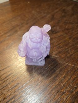Mini Purple Laughing Buddha Figurine - GLOW IN THE DARK