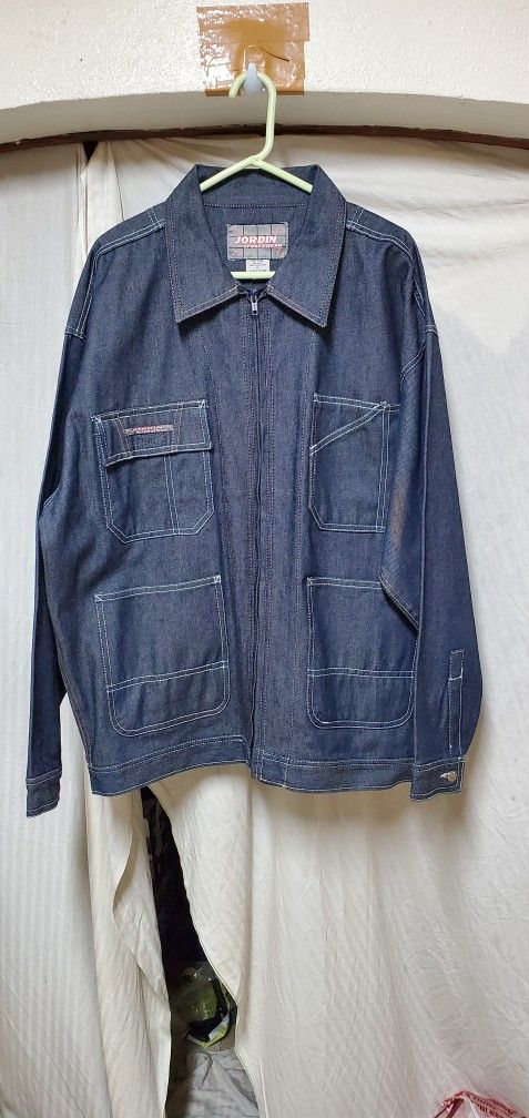 Vintage 90s Hip Hop Stlye Denim Chore Coat Mens