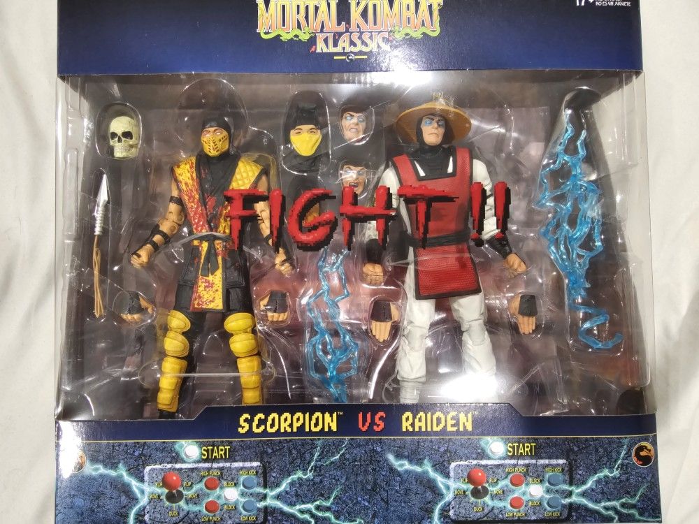 Mcfarlane Mortal Kombat Klassics Raiden Vs Scorpion (Bloody Version) Brand New
