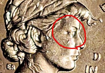 NEW 2026 Lady Liberty "D" Die Gouge Error Dime~Teardrop Under Eye, Dual-Dated (1776–2026) . (Also has what appears to be a dollar sign in the corner o