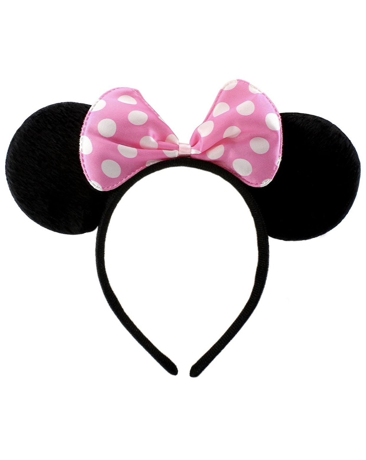 Black Mouse Ear Headbands w/Pink Bows Polka Dot Minnie Style Party Favors