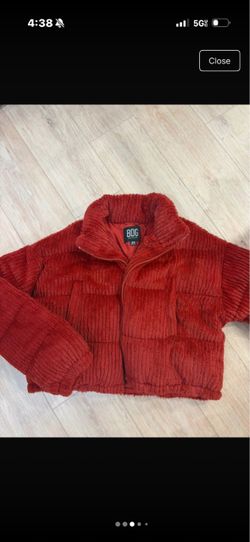 Urban outfitter red puffer jacket