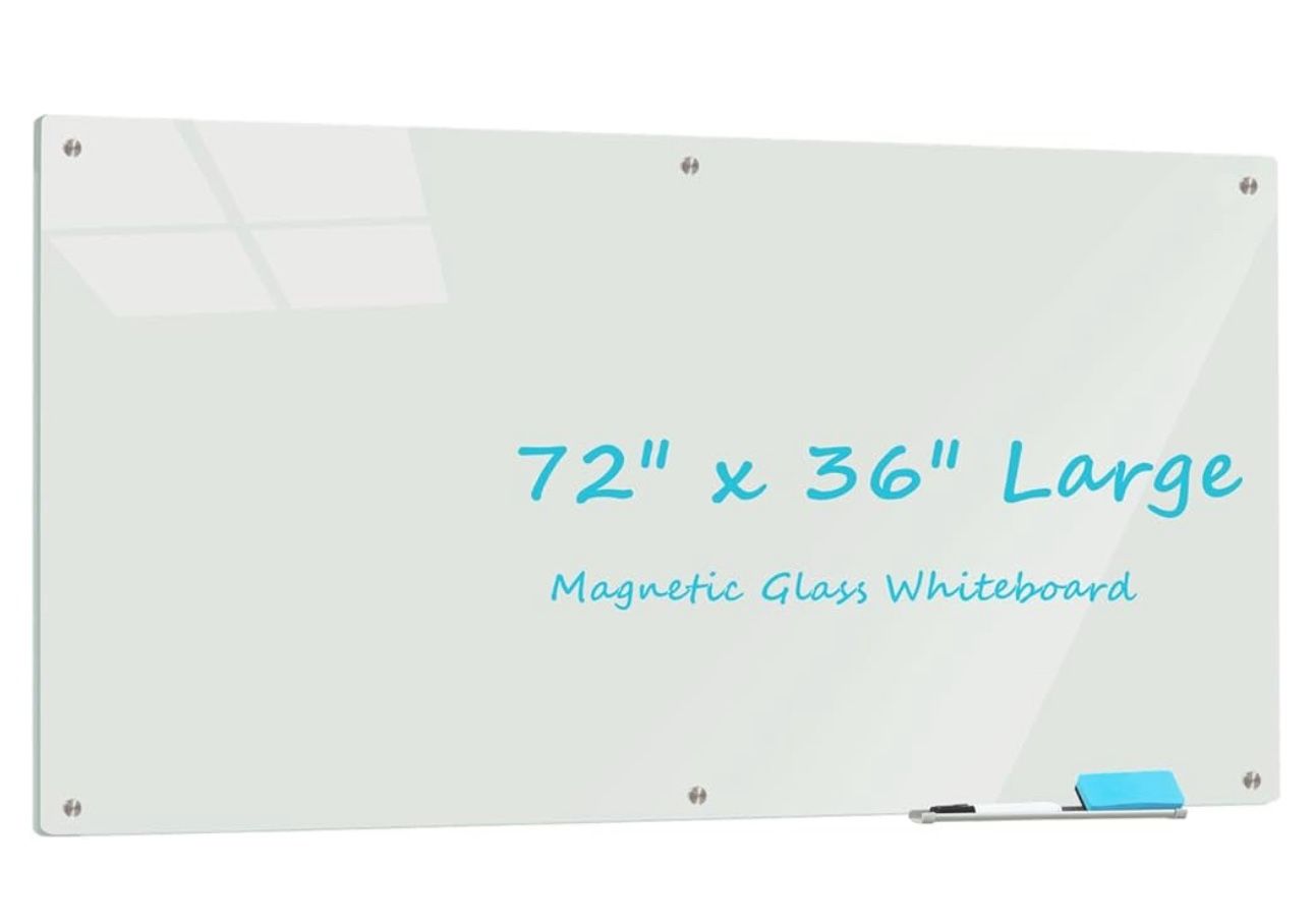 Tempered glass dry erase board