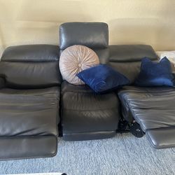 LIVINGROOM COACH Samuel Black Leather 86" Flexsteel Power Zero Gravity