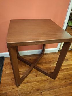Modern Solid Wood End Table With X-Base Design- New!