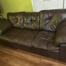 Brown Leather Sofa 