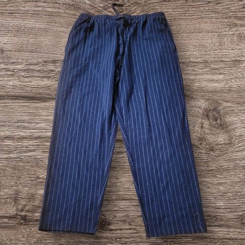 Izod Pajama Pants Mens Size Large Blue Fleece Pull On With Pockets & Drawstring