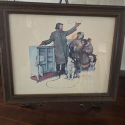 🖼️ Norman Rockwell “The Salesman” 3D Embossed Framed Print – Vintage Americana Art
