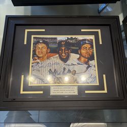 Mickey, Willie, and the Duke" Multi-Signed Framed Photo - Baseball Immortals