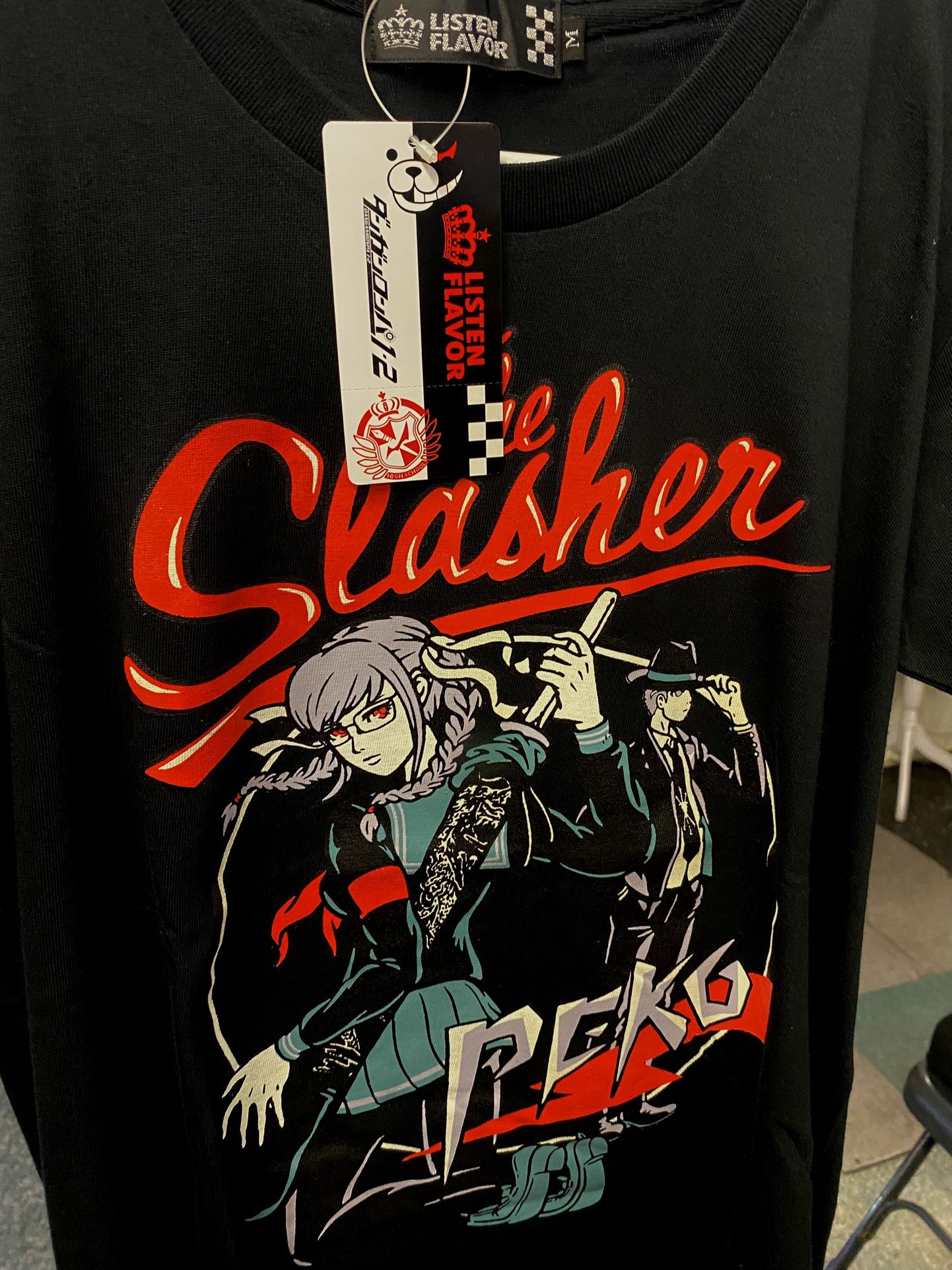 The Slasher Peko T-Shirt feat. Fuyuhiko Kuzuryu Black M