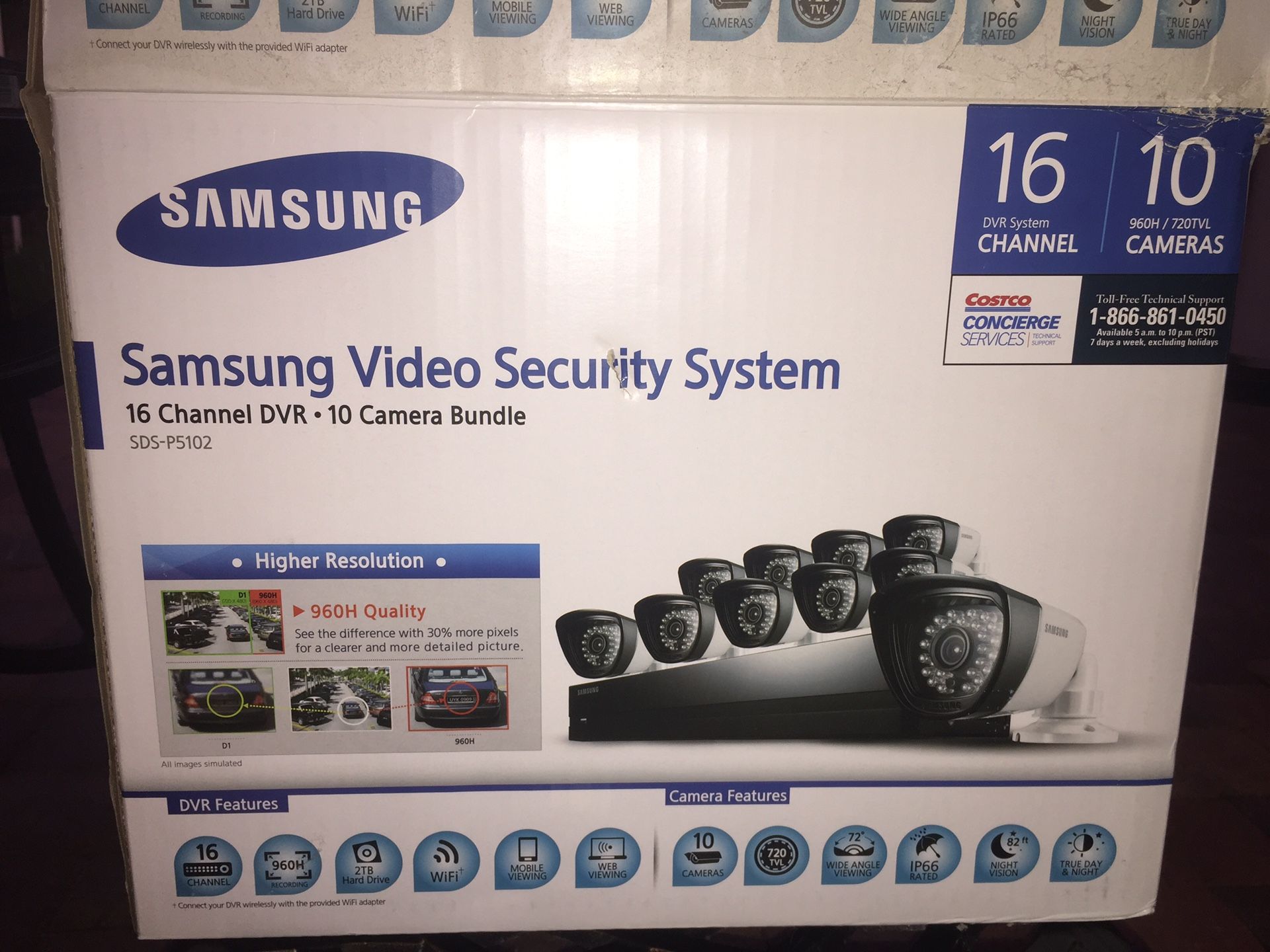 Samsung Video Security System, 7 Cameras, Night/Day, Outdoor
