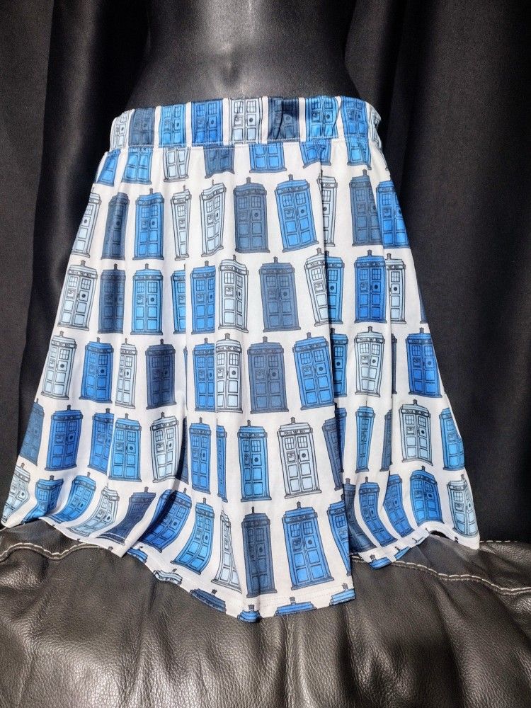 Dr. Who Blue Tardis Skirt With Lining