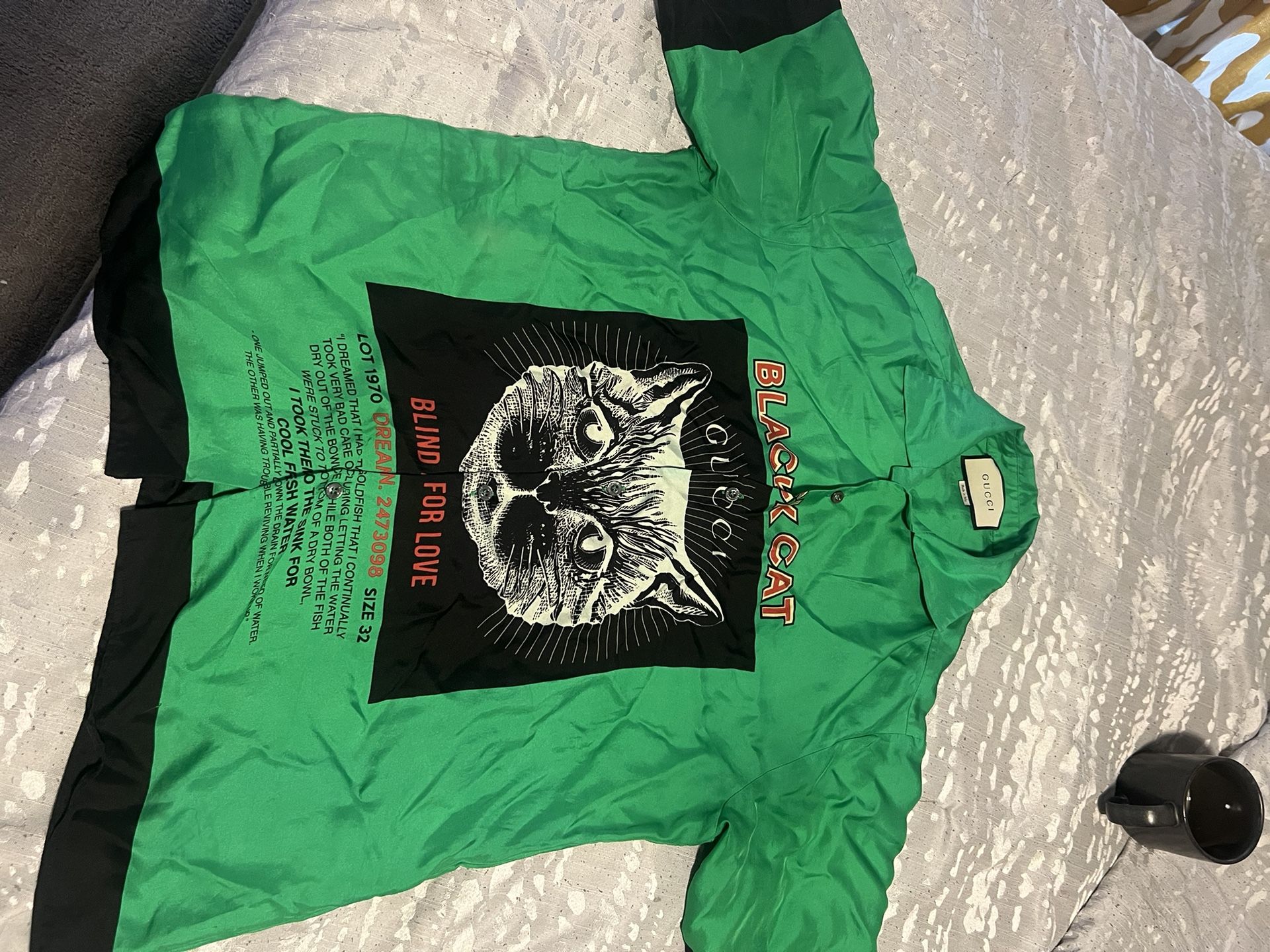 Gucci Green Cat Shirt 