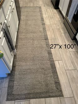 27”X 100”Grey Runner Rug With Pad
