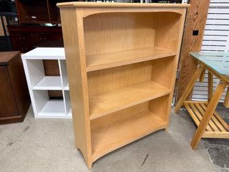 Blonde Solid Wood 3-Shelf Bookcase