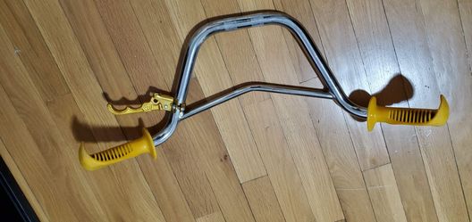 Rare Oldschool chrome cycle pro handle bar with cobra grips and mx brake handle