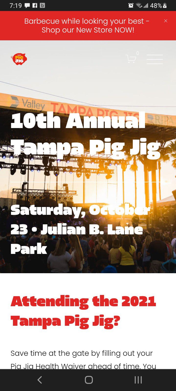 2 Tampa Pig Jig Tickets 