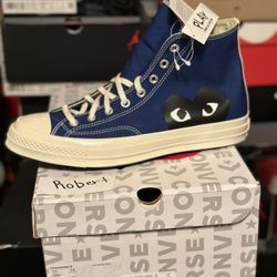NEW 2021 CONVERSE CHUCK 70 HIGH “Comme Des Garcons Play Blue” Sz9