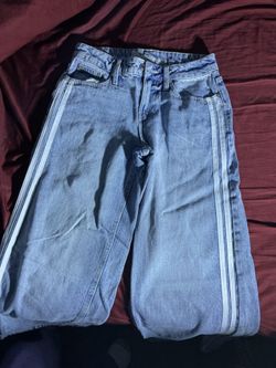 Light Wash Jeans with Side Stripe Detail