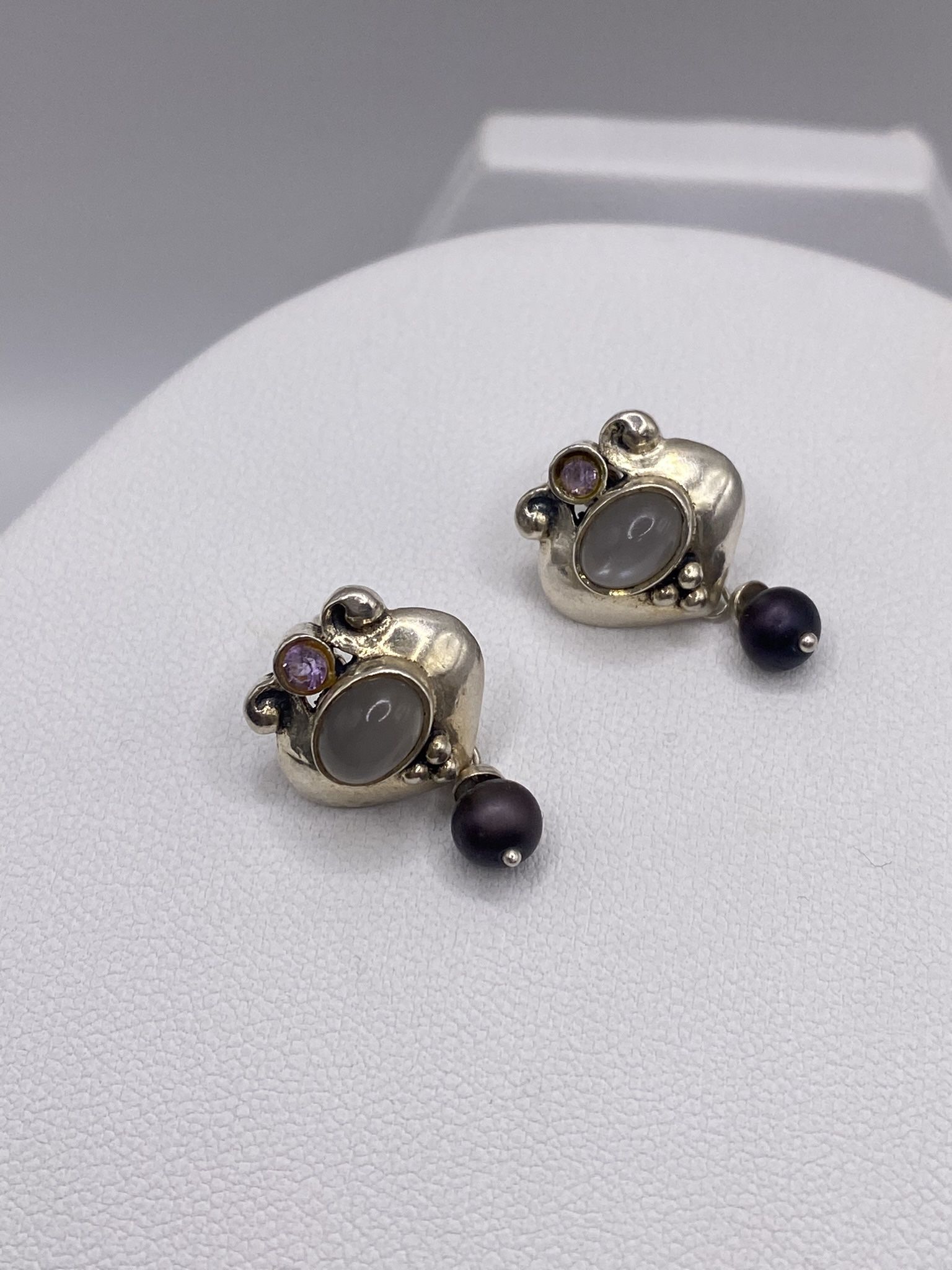 925 Amethyst Moonstone Earrings 