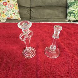 2 Piece Crystal Candle Holders