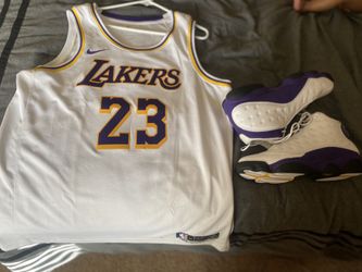 Laker 13s VNDS with Lebron James Jersey