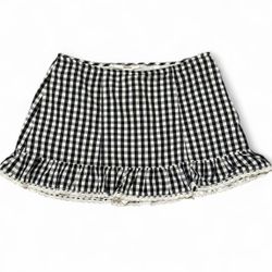 Kimchi Blue urban outfitters low waist gingham ruffle mini skort skirt
